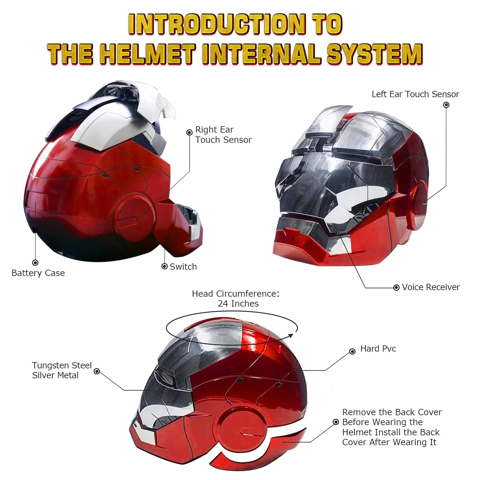 Iron Man Helmet Electronic Wearable Mask with LED Eyes a7