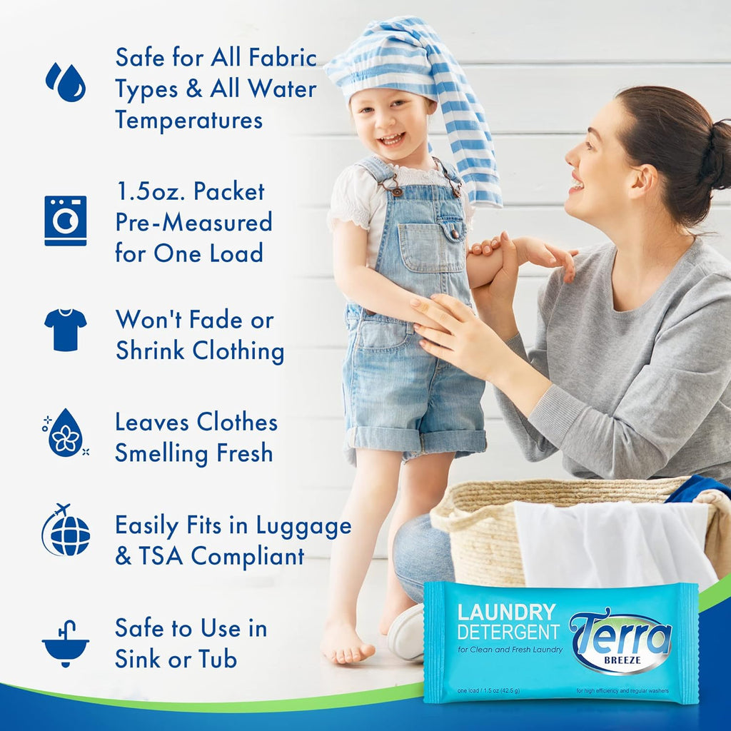 Laundry Detergent Powder 1.5 oz Packets Case of 50 k7