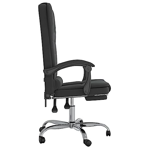 Massage Reclining Office Chair Black Velvet a7