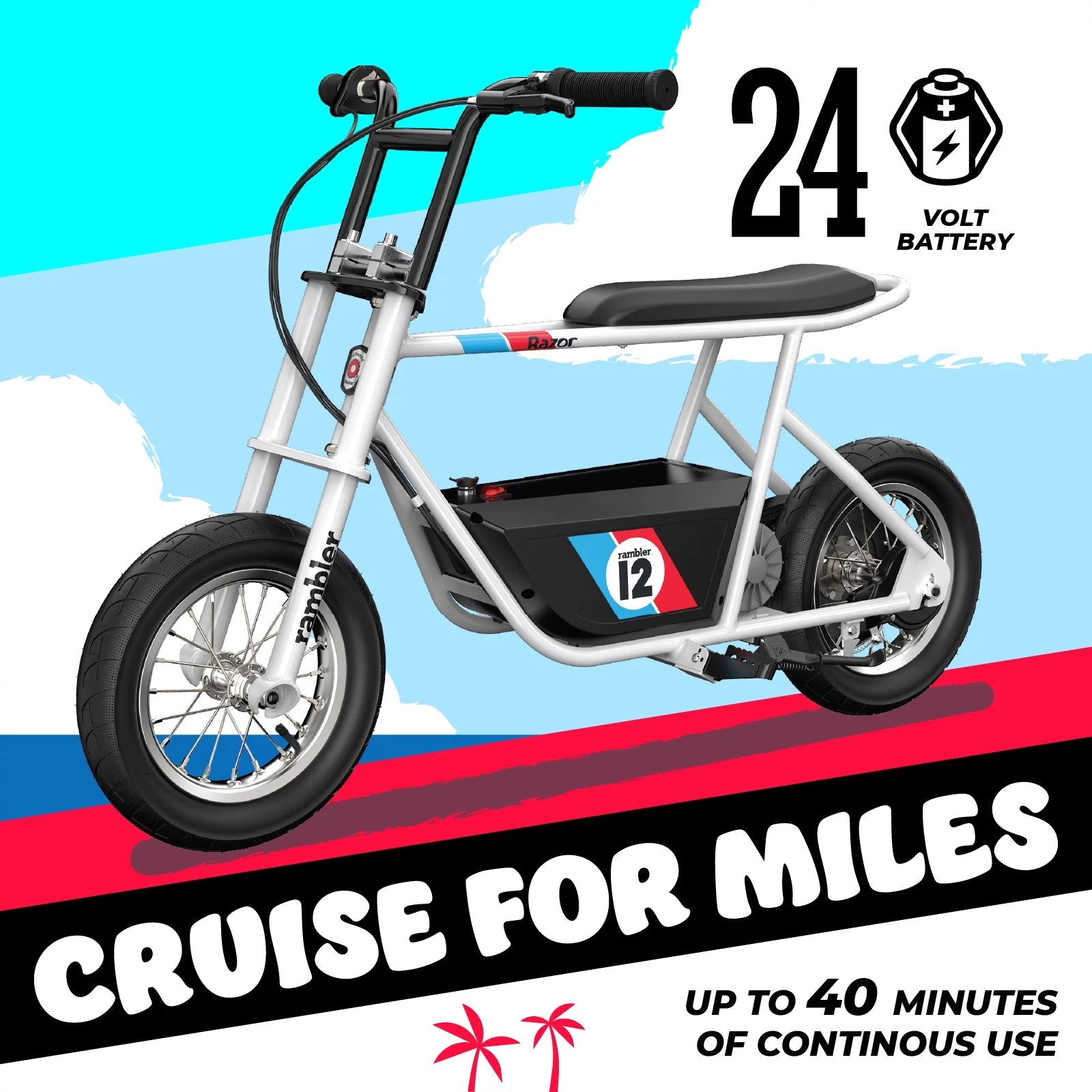 Electric Scooter 12 Air-Filled Tires White k7