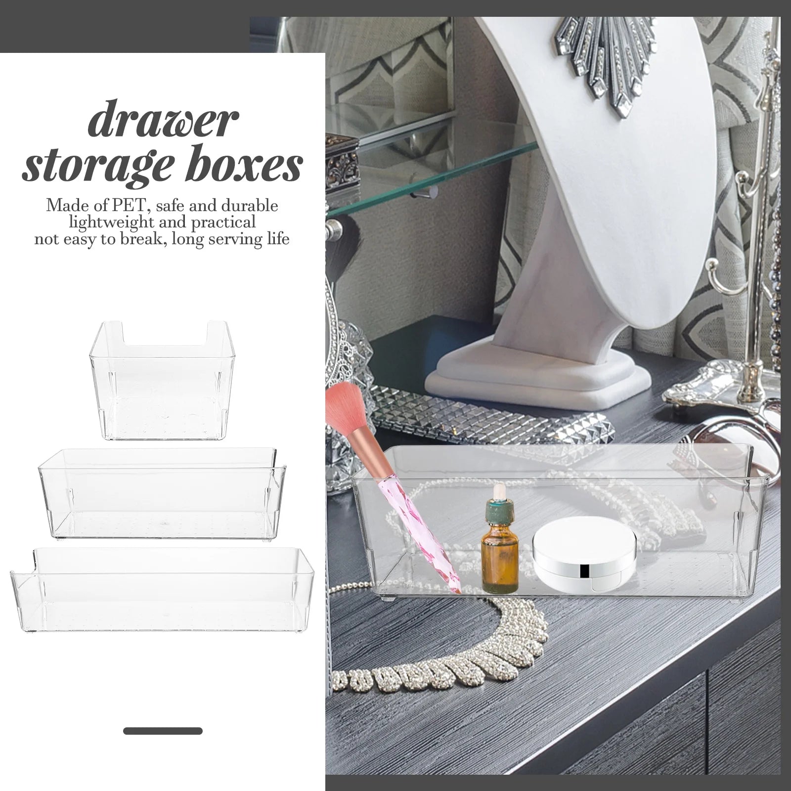 Collapsible Storage Bins Drawer Organizer 3 Pack k7