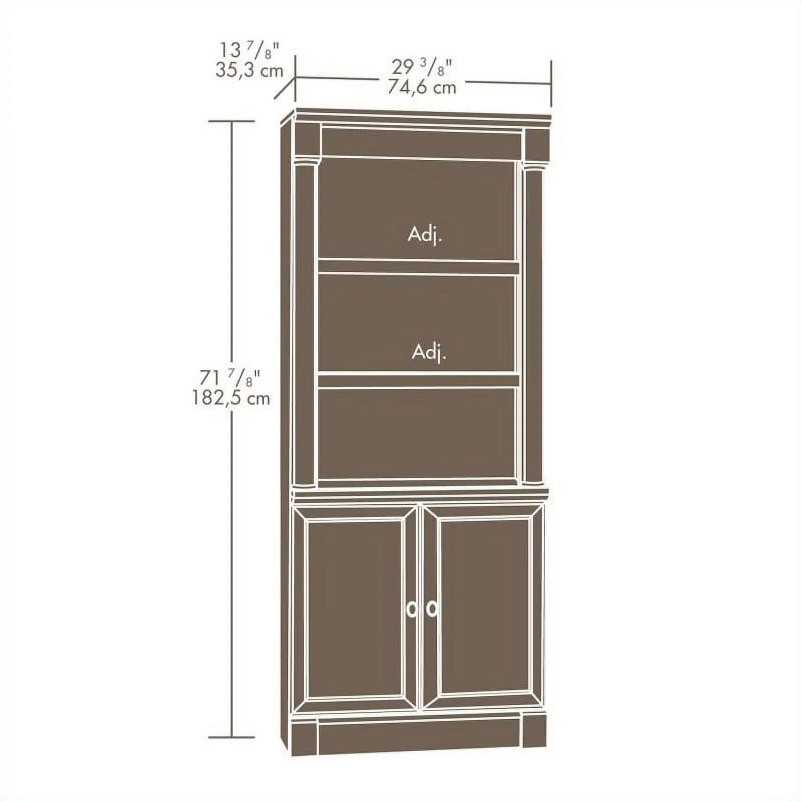 3 Shelf Wood Bookcase with Doors Cherry a7