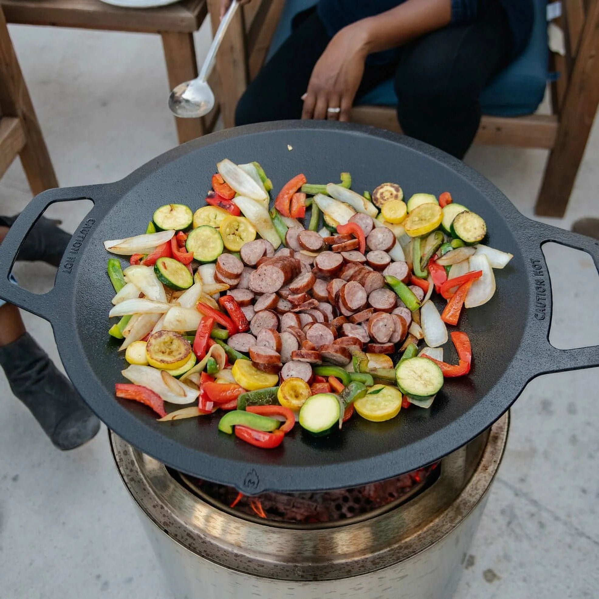 Large Cast Iron Wok Top for Fire Pit k7p