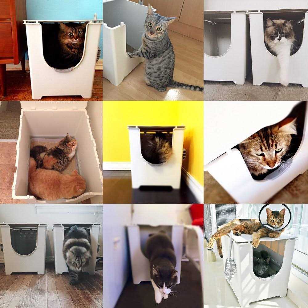 Cat Litter Box with Scoop and Reusable Liner k7