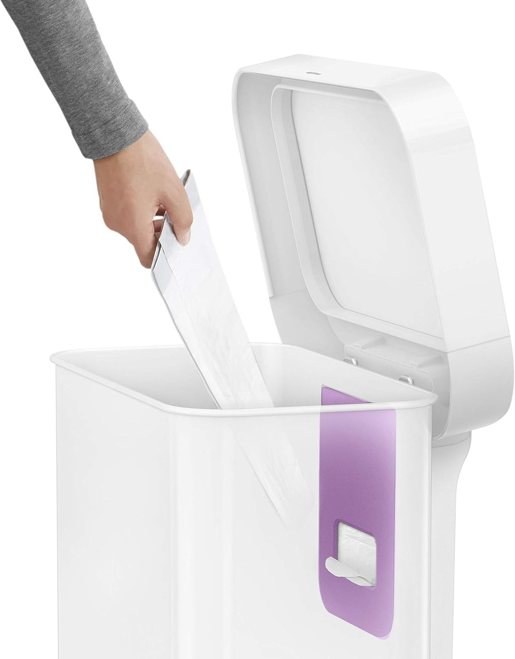 Kitchen Step Trash Can White Stainless Steel 55 Liter a7
