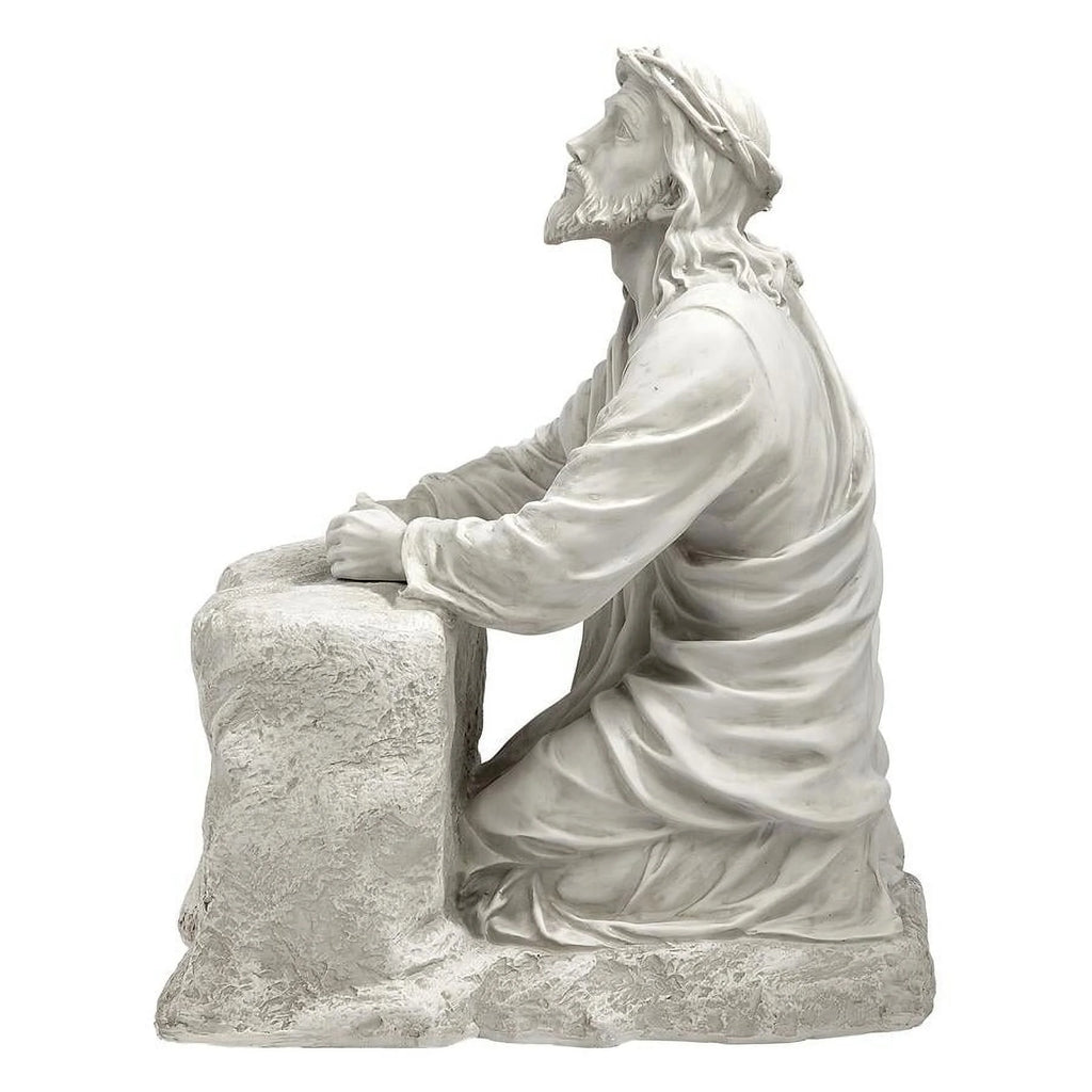 Jesus in the Garden of Gethsemane Garden Statue 23 Inch Polyresin Antique Stone k7