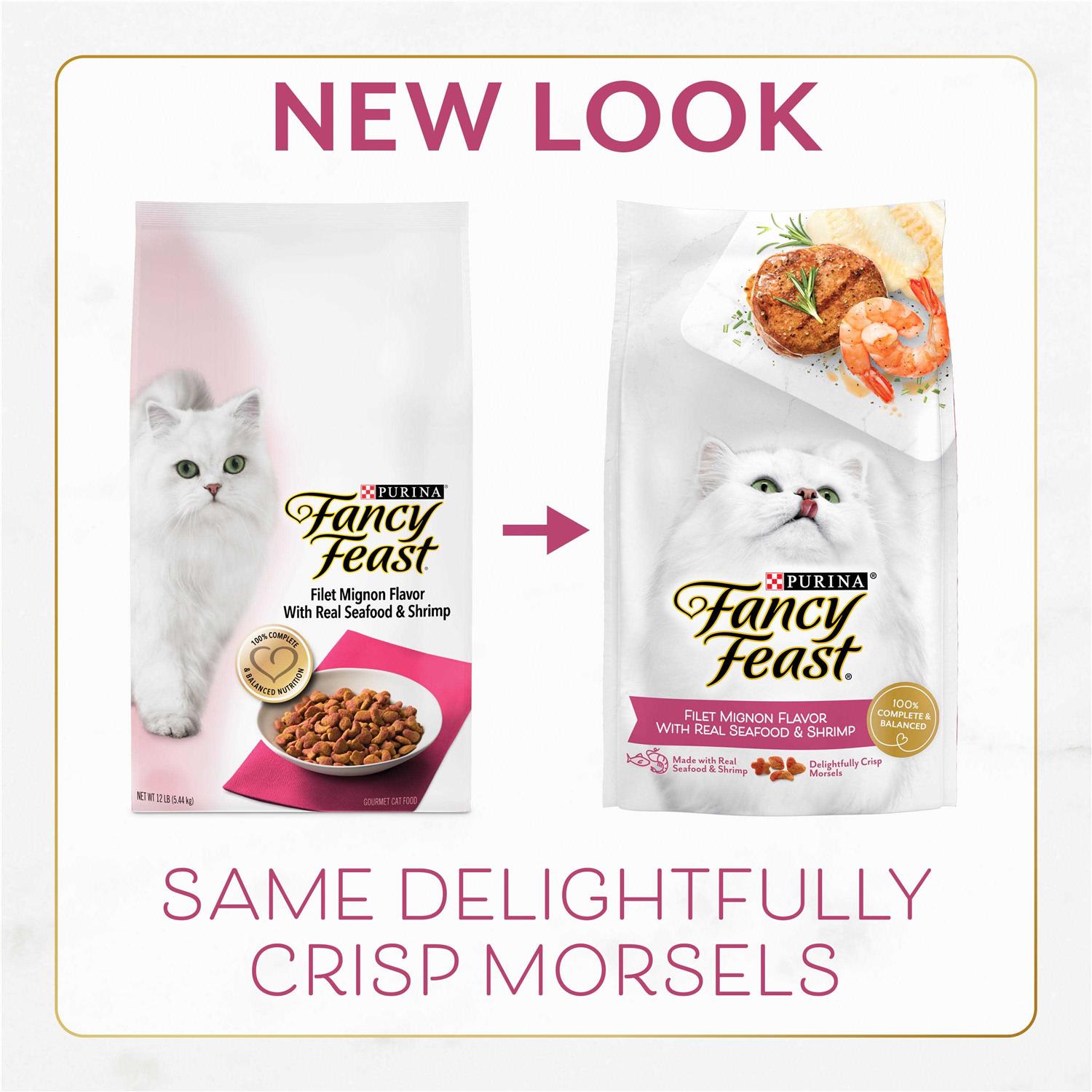 Dry Cat Food Filet Mignon Flavor with Seafood Shrimp k7m
