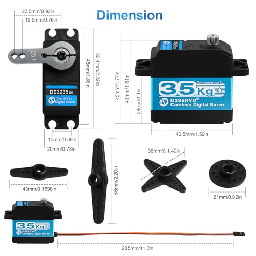 Waterproof Metal Gear Digital Servo 35KG 25T Arm 180 a7