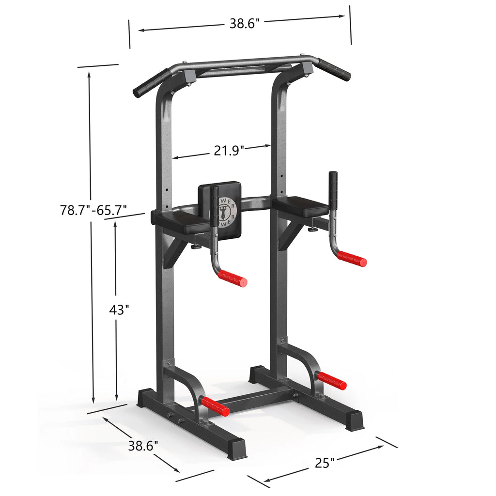 Power Tower Dip Station Pull Up Bar Stand Adjustable Height Home Gym k7x