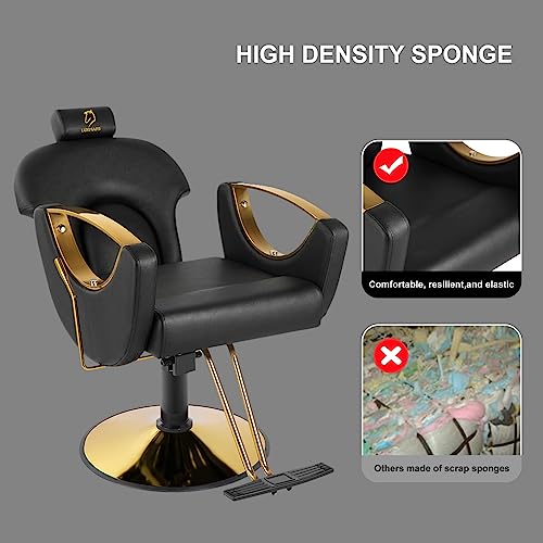 Reclining Barber Salon Chair Height Adjustable Hydraulic Pink k7m