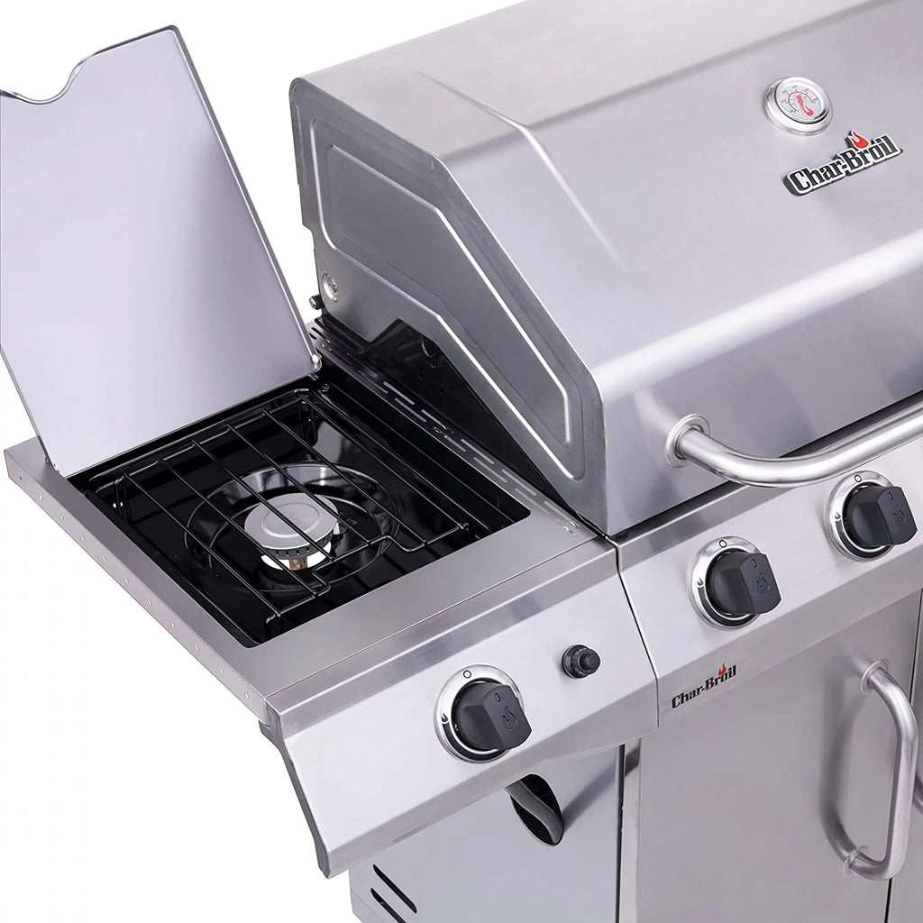 Propane Gas 4-Burner Grill with Side Burner Cabinet Stainless Steel k7