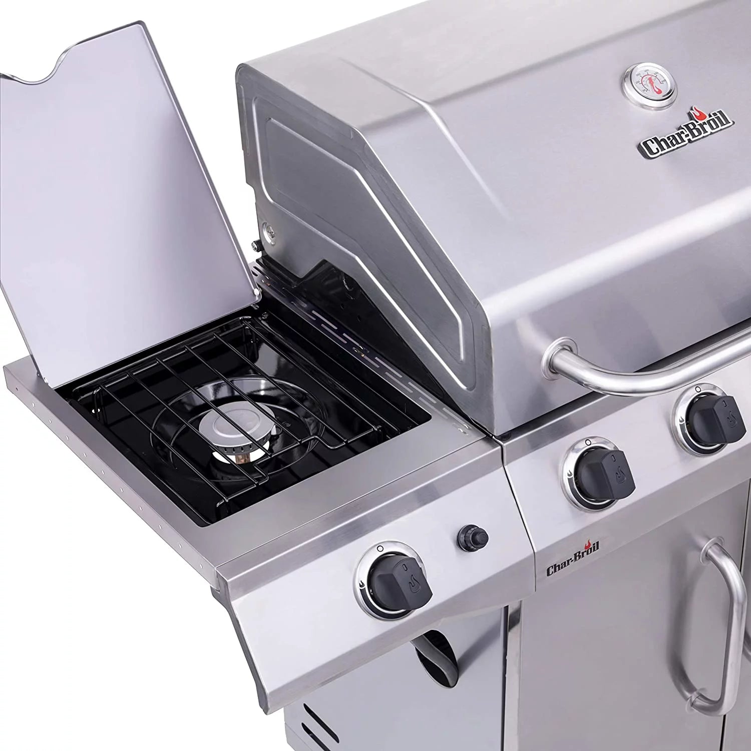 Propane Gas 4-Burner Grill with Side Burner Cabinet Stainless Steel k7