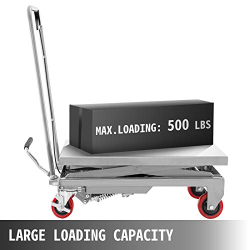 Hydraulic Scissor Lift Cart 500LBS Capacity 28.5in Height a7