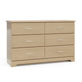 Storkcraft Brookside 6 Drawer Double Dresser, Driftwood