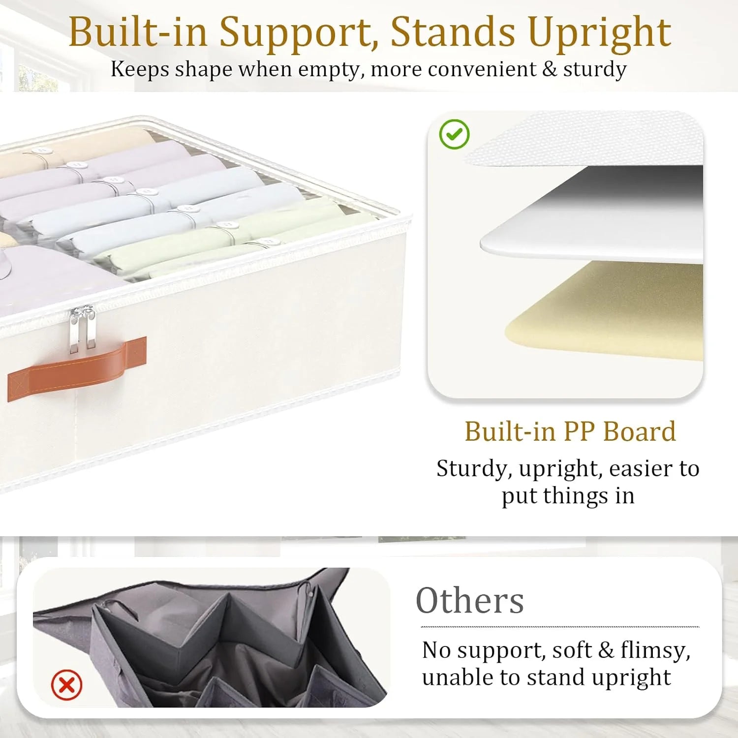Under Bed Storage Bins with Lids, Collapsible Organizers a7