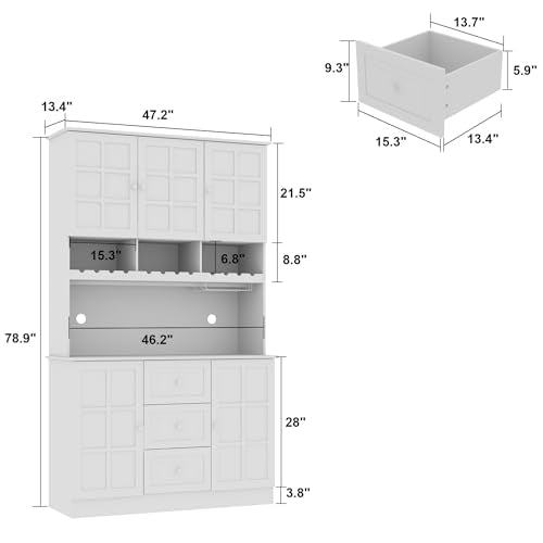 Modern Kitchen Pantry with Glass Doors and Adjustable Shelves a7