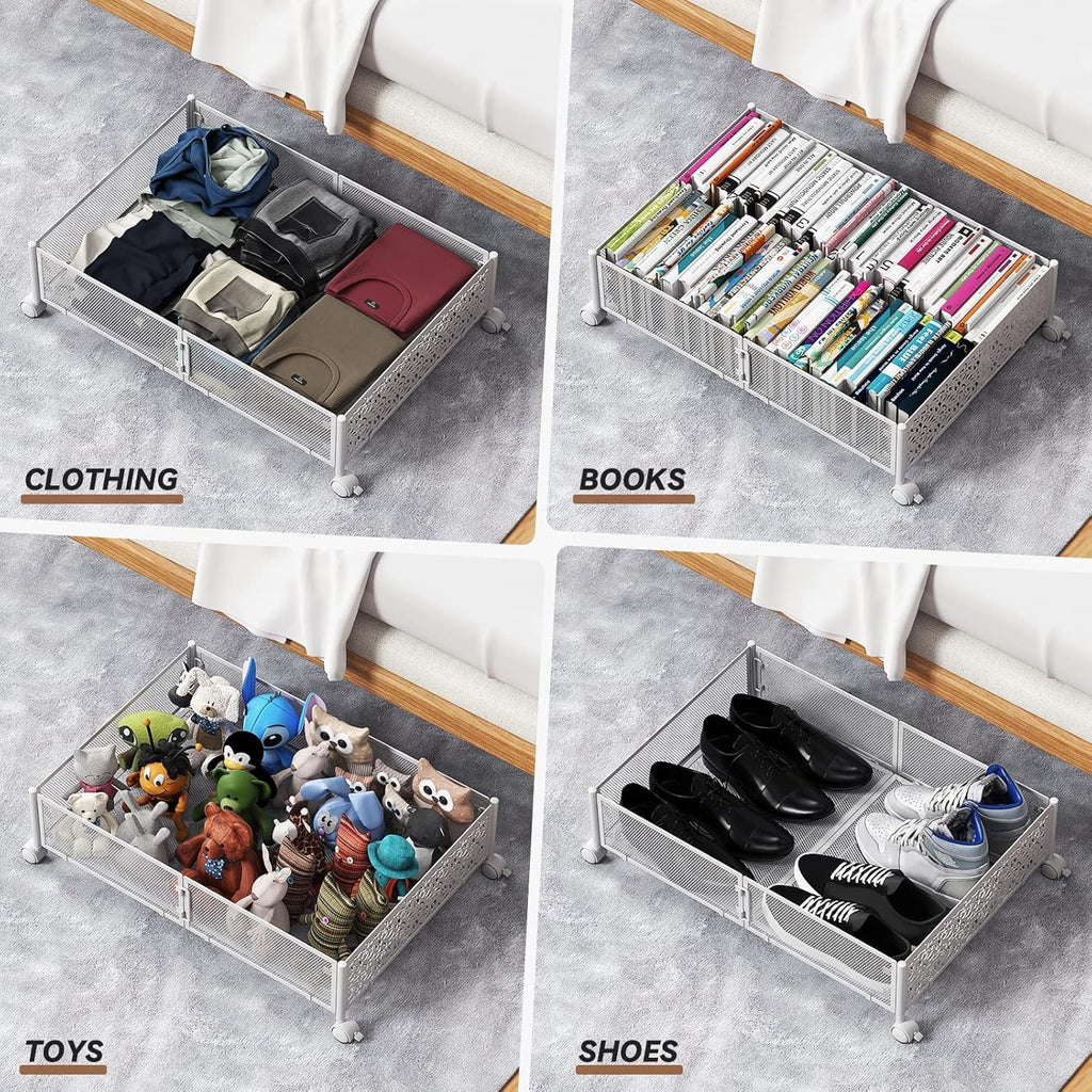 Under Bed Storage Containers with Wheels and Drawers 2 Pack k7