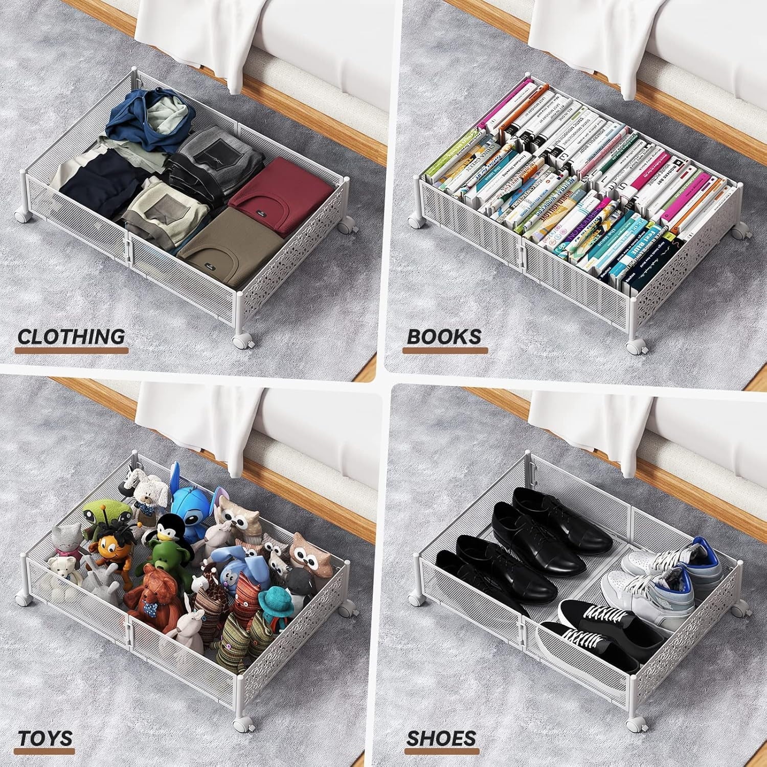 Under Bed Storage Containers with Wheels and Drawers 2 Pack k7