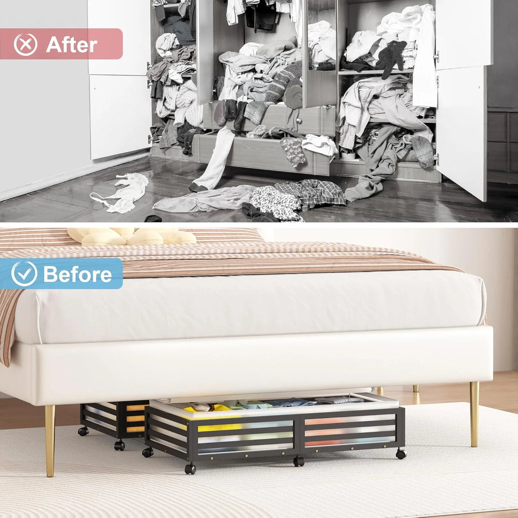 Under Bed Storage Bins with Wheels Bamboo 2 Pack a7