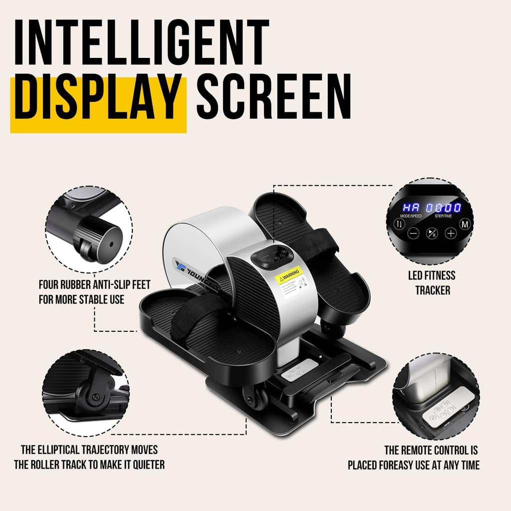 Under Desk Elliptical Pedal Exerciser with Remote and App Control, LCD Display a7