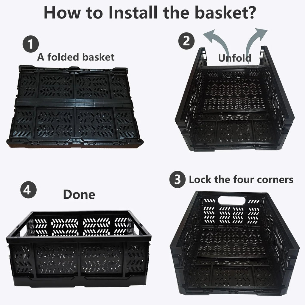 Foldable Storage Crates 20L Plastic Bins a7