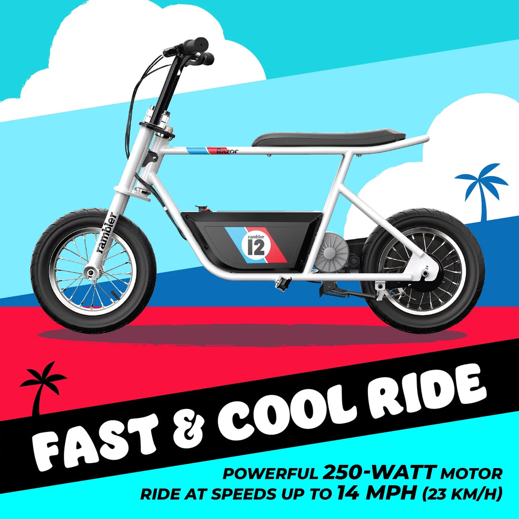 Electric Scooter 12 Air-Filled Tires White k7
