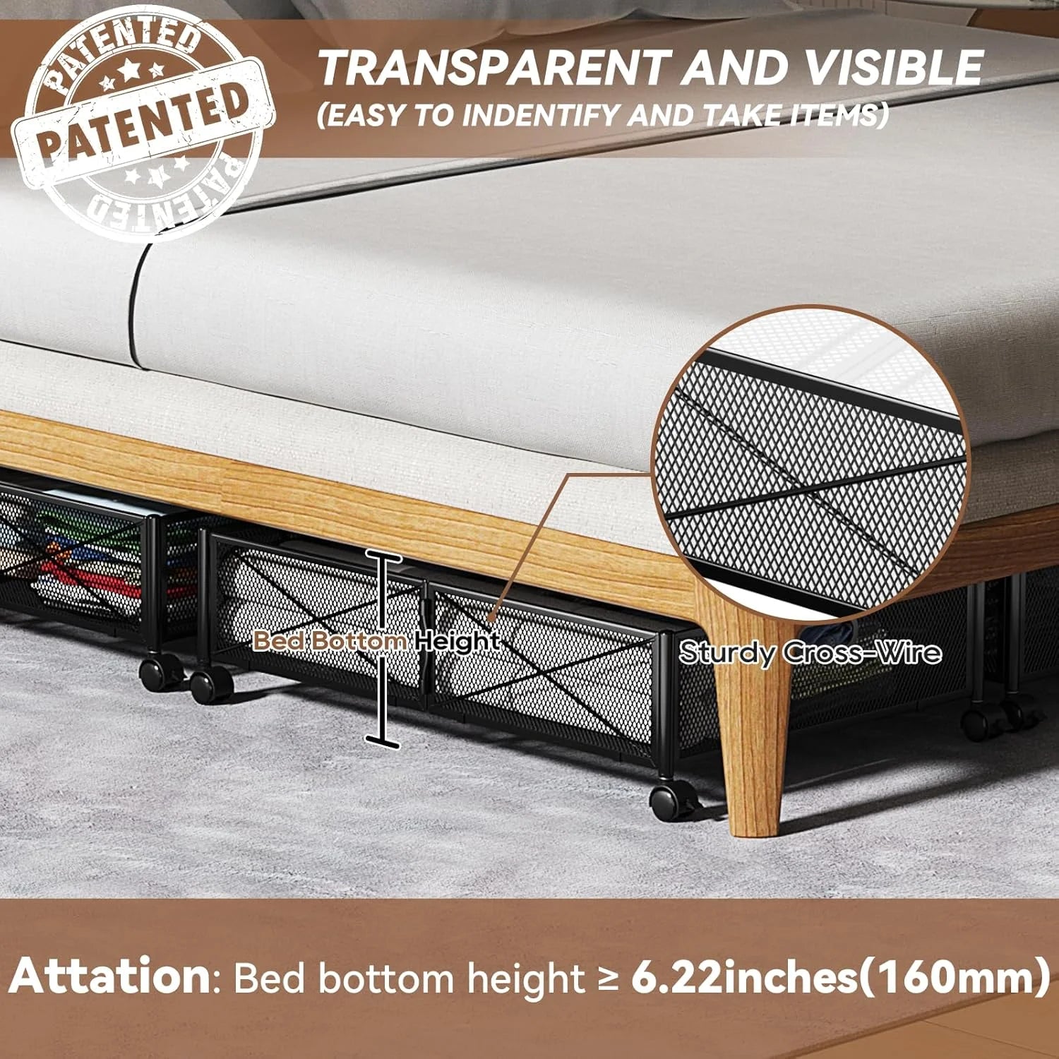 Under Bed Storage Containers with Wheels and Drawer a7