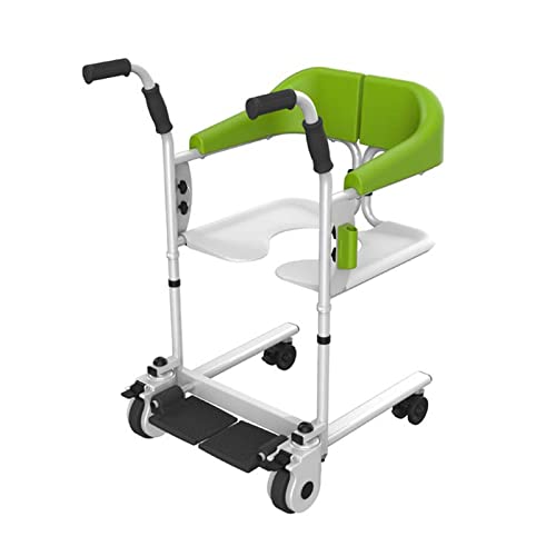 Patient Lift Lift Wheelchai for Home, Transfer Nursing Elderly Transfer Lifter with 180° Split Seat, Bathroom Shower Chair with Commode Bucket, 200 Lbs Weight Capacity Basic Edition (Basic Brown)