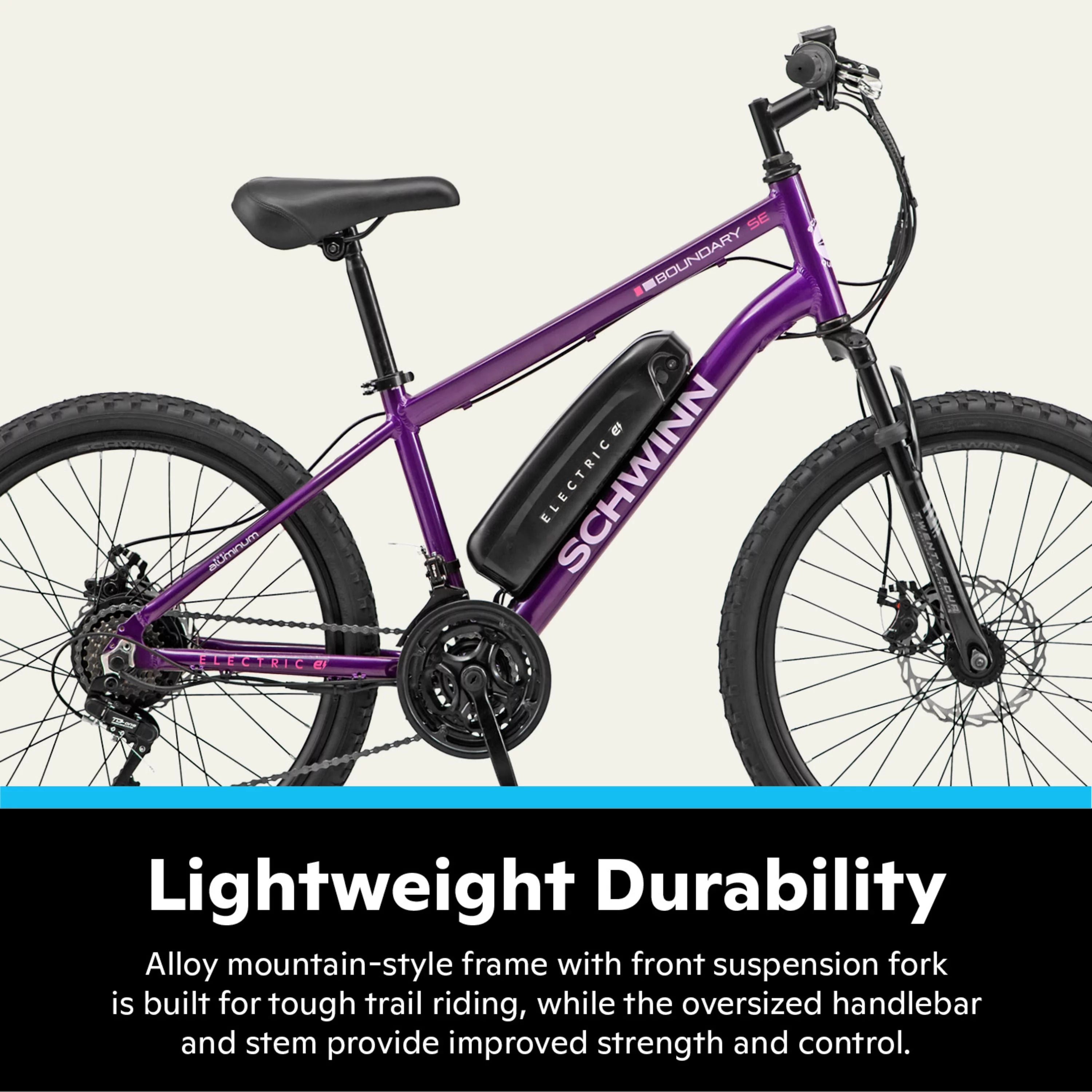 Electric Mountain Bike 24 Inch 7 Speed Purple a7