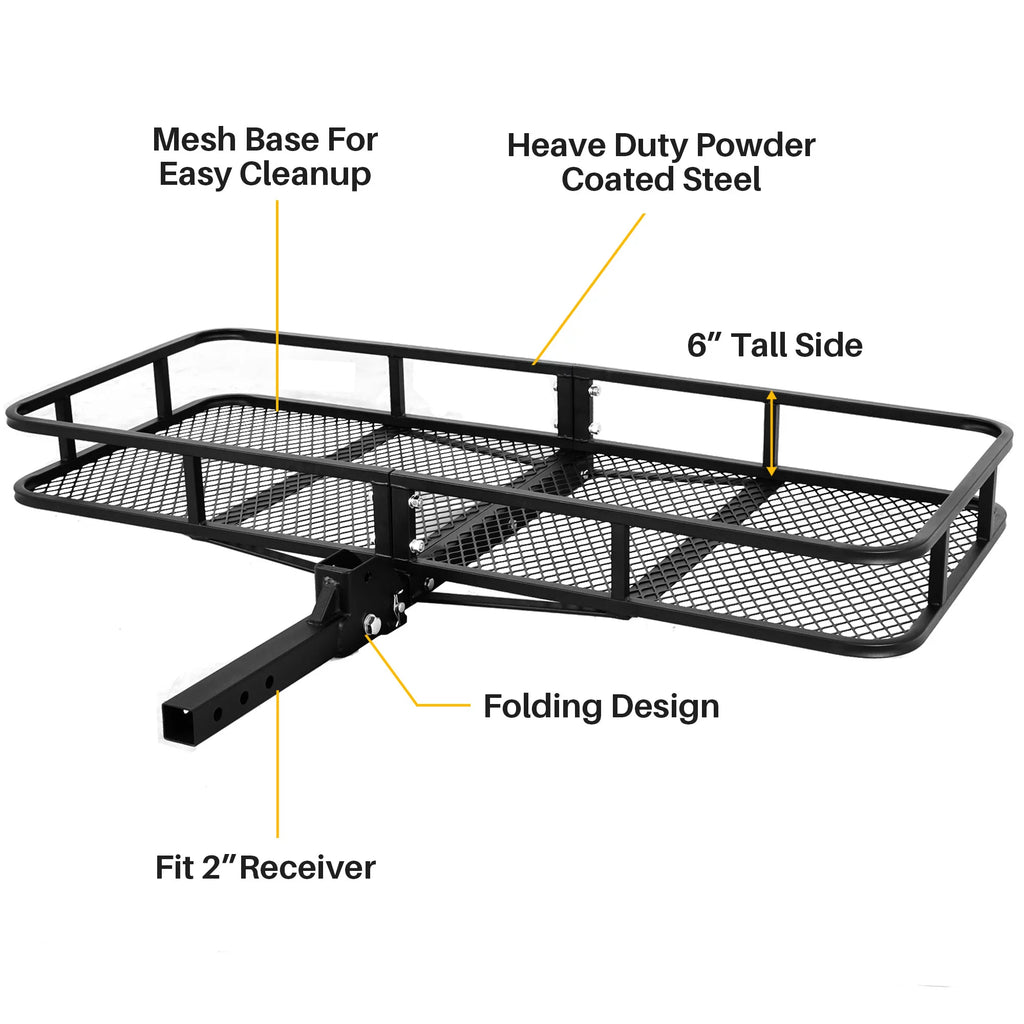 Folding Cargo Carrier Luggage Basket 2" Hitch 60" a7