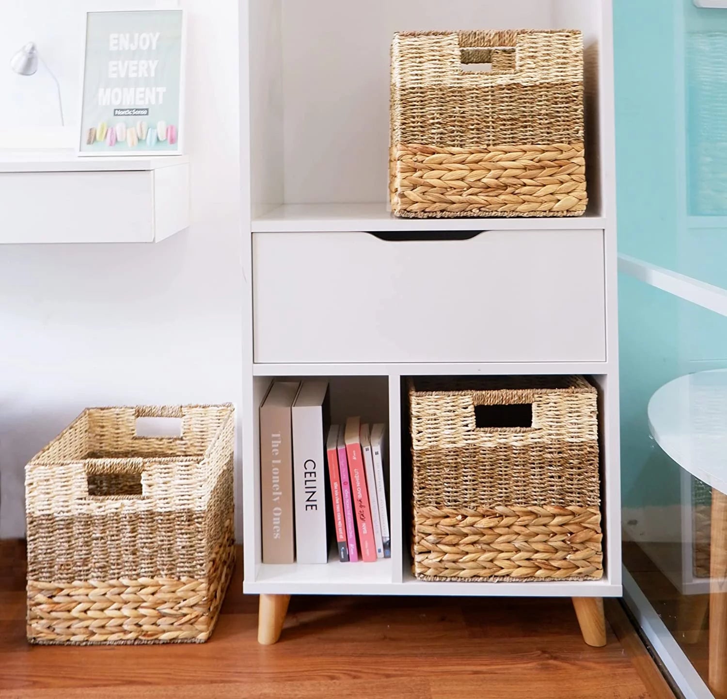 Natural Wicker Storage Cubes 12x12 Set of 4 Foldable Baskets k7