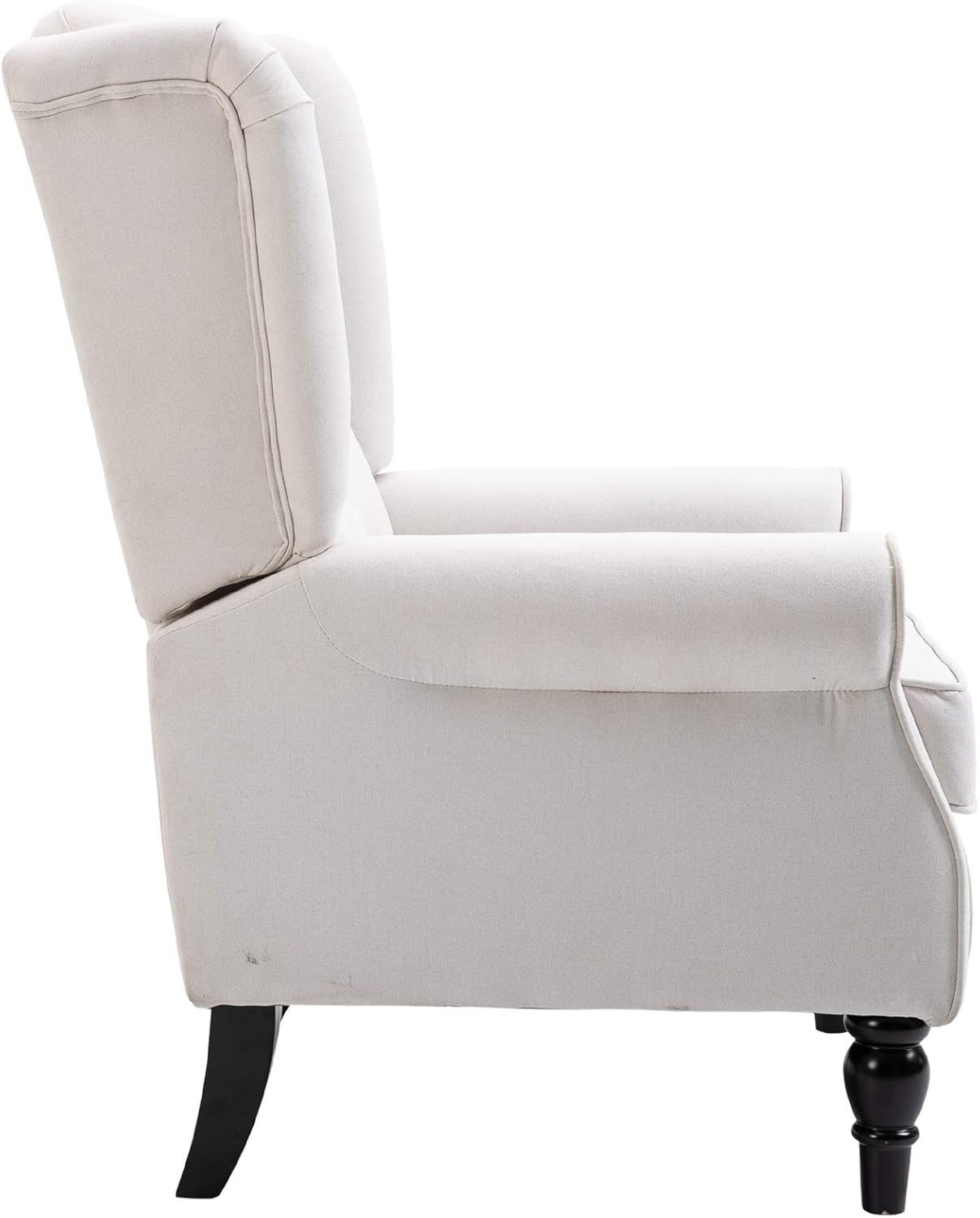 Button-Tufted Accent Chair with High Wingback, Set of 2, Cream White k7