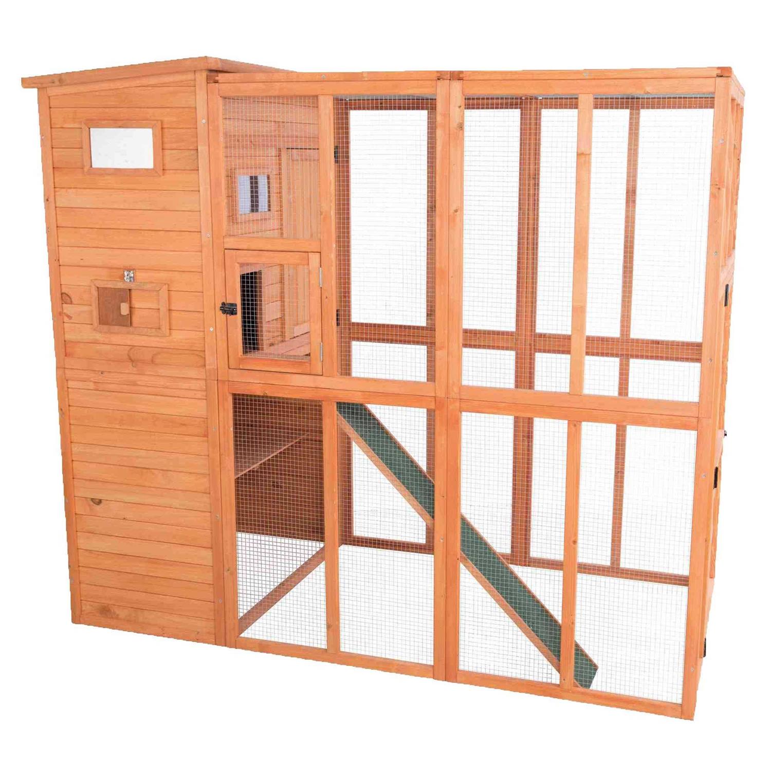 Wooden Outdoor Cat Run k7x