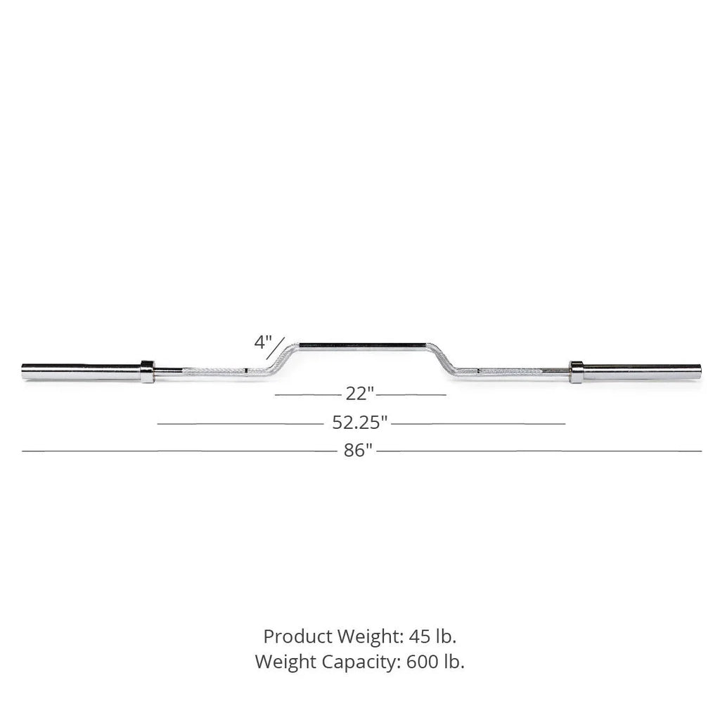 Cambered Olympic Bench Press Bar 600 LB Chrome a7