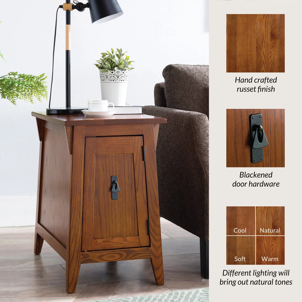 Solid Wood End Table with Storage Shelf for Living Room Bedroom Printer Stand k7m
