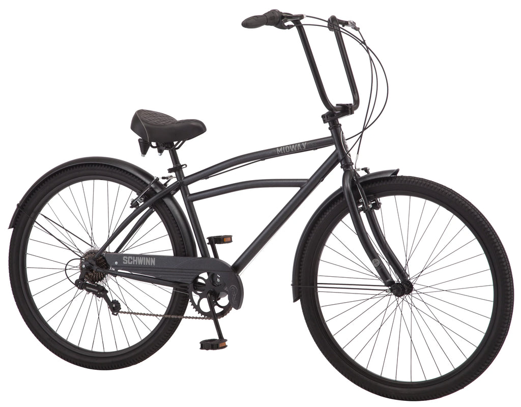 Cruiser bike 29-inch wheels 7-speed men's frame black a7