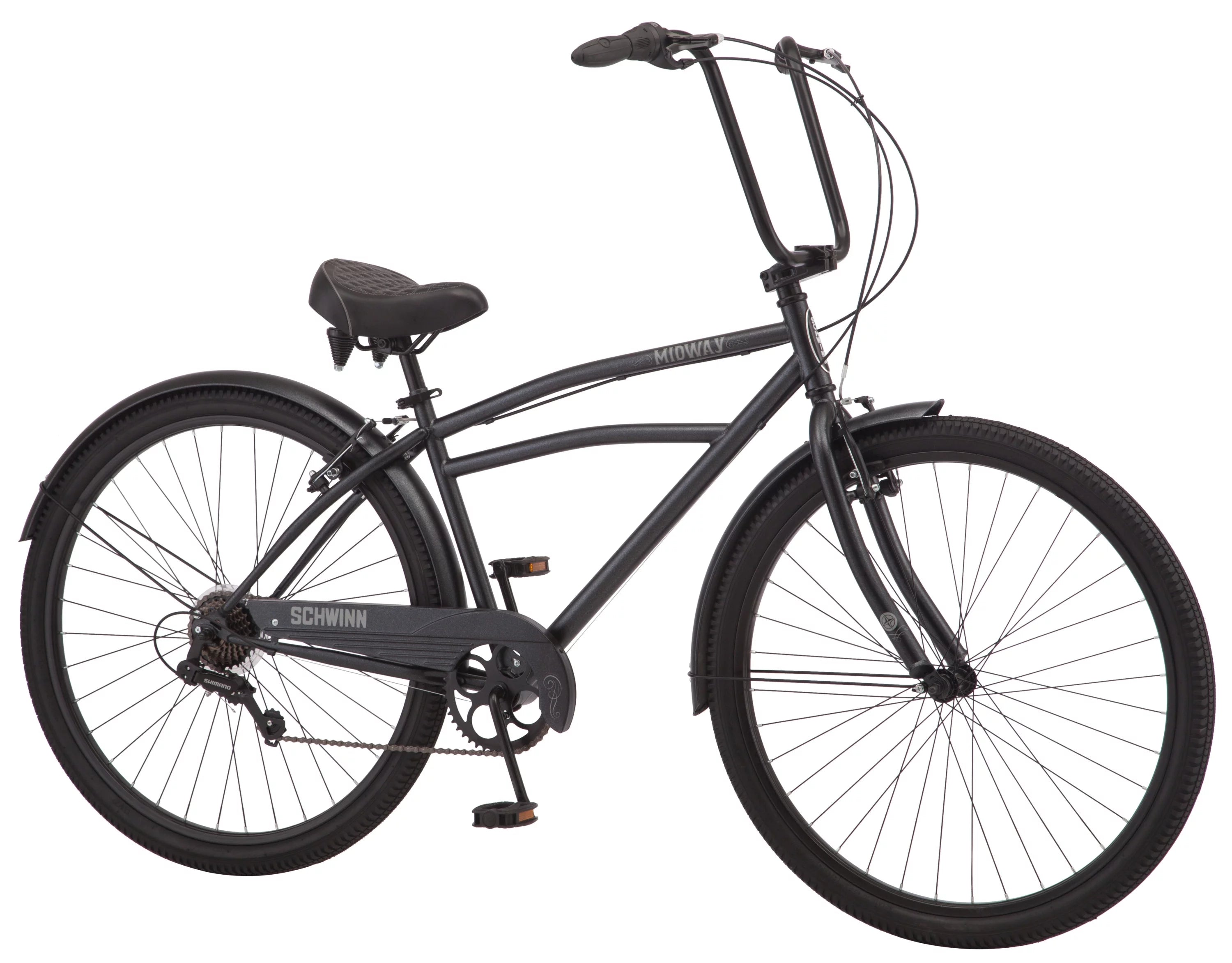 Cruiser bike 29-inch wheels 7-speed men's frame black a7