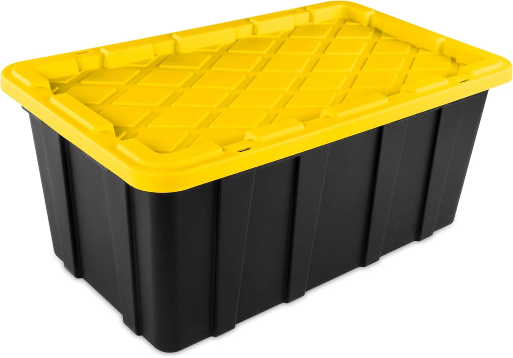 38 Gal Stackable Storage Bin with Snap-Fit Lid 4-Pack k7m