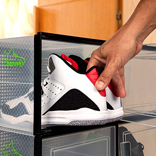Shoe Storage Boxes Clear Plastic Stackable 6 Pack k7