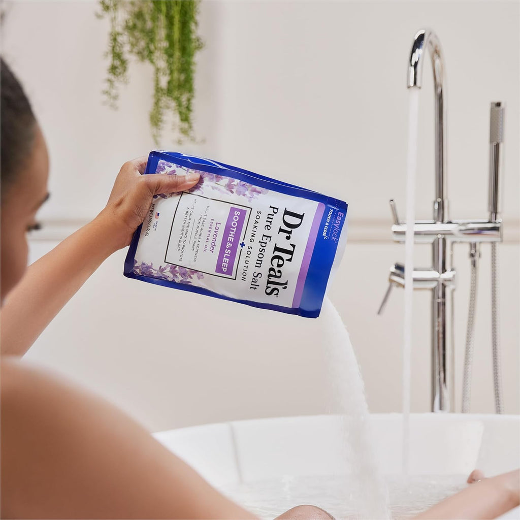 Epsom Salt Soaking Solution and Foaming Bath Combo Pack Lavender k7