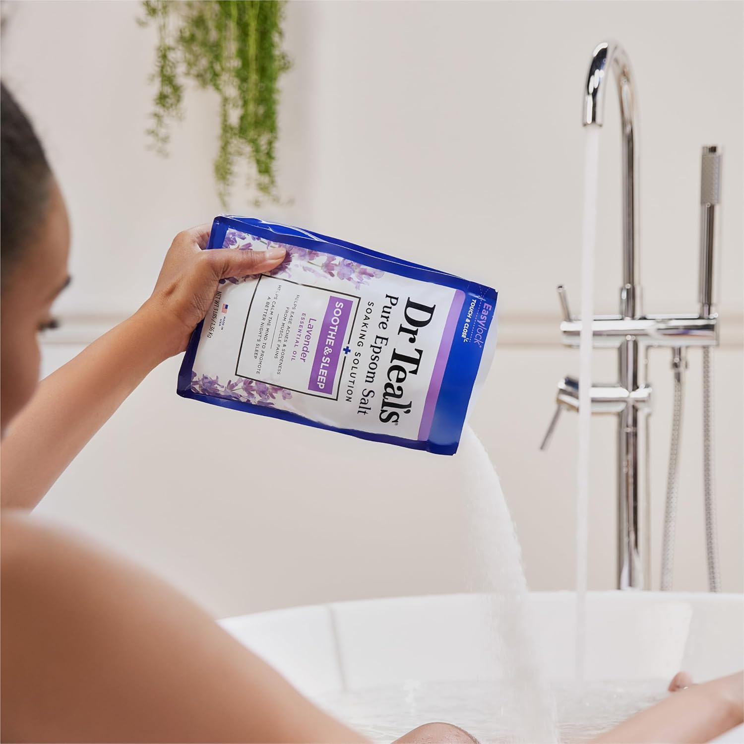 Epsom Salt Soaking Solution and Foaming Bath Combo Pack Lavender k7