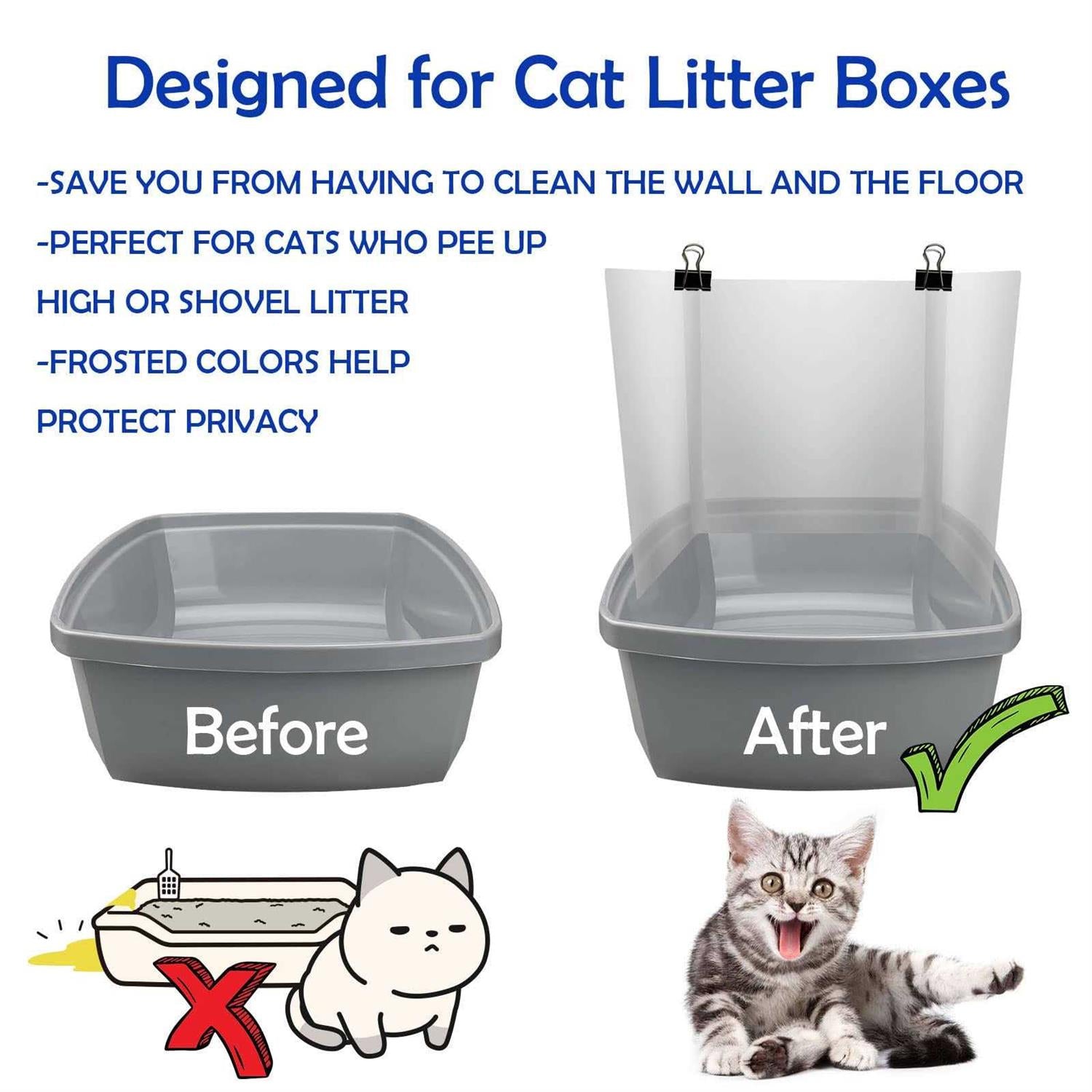 Cat Litter Box Pee Shields Easy Clean Anti-Splashing Flexible3k