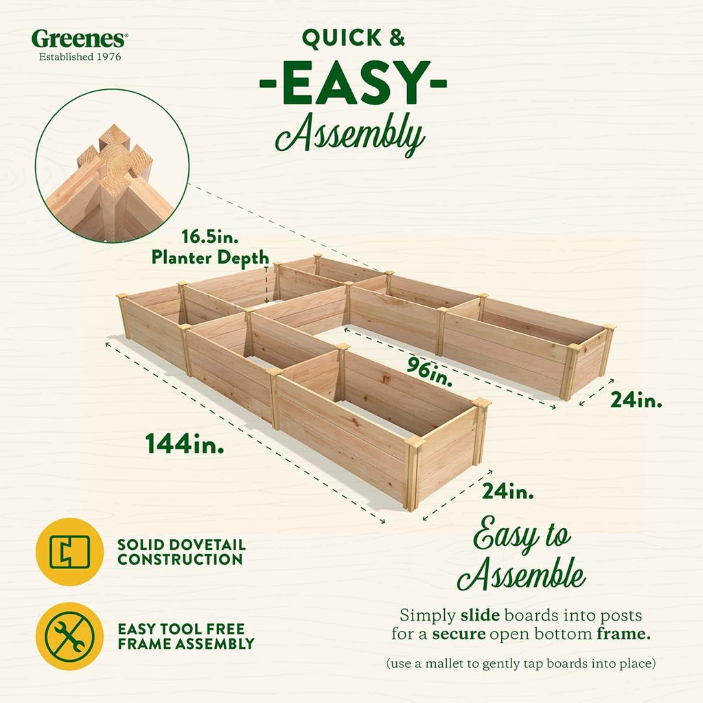 Cedar Raised Garden Bed 8x12 ft U-Shaped a7