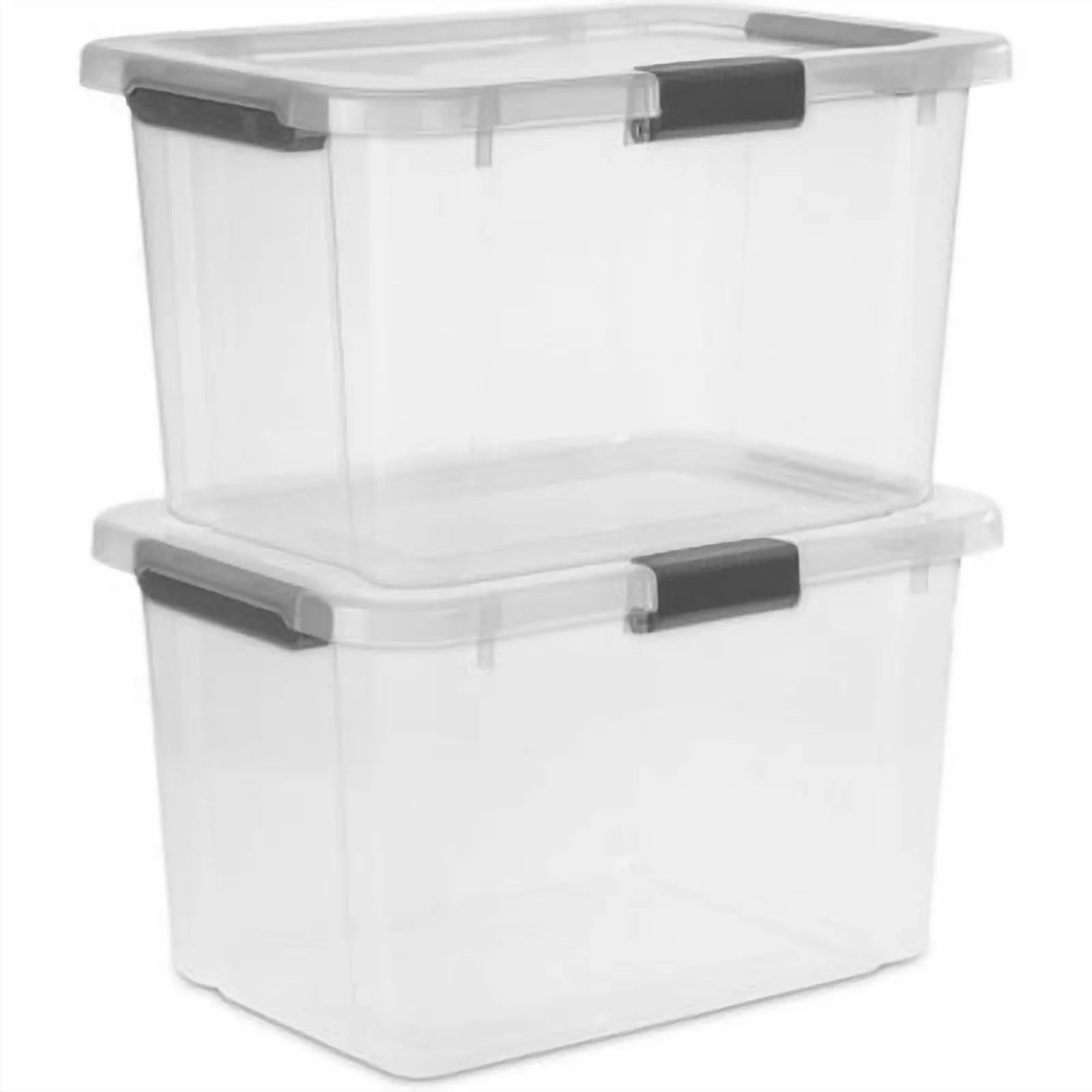 Plastic Storage Tote with Hinged Lid and Handles k7
