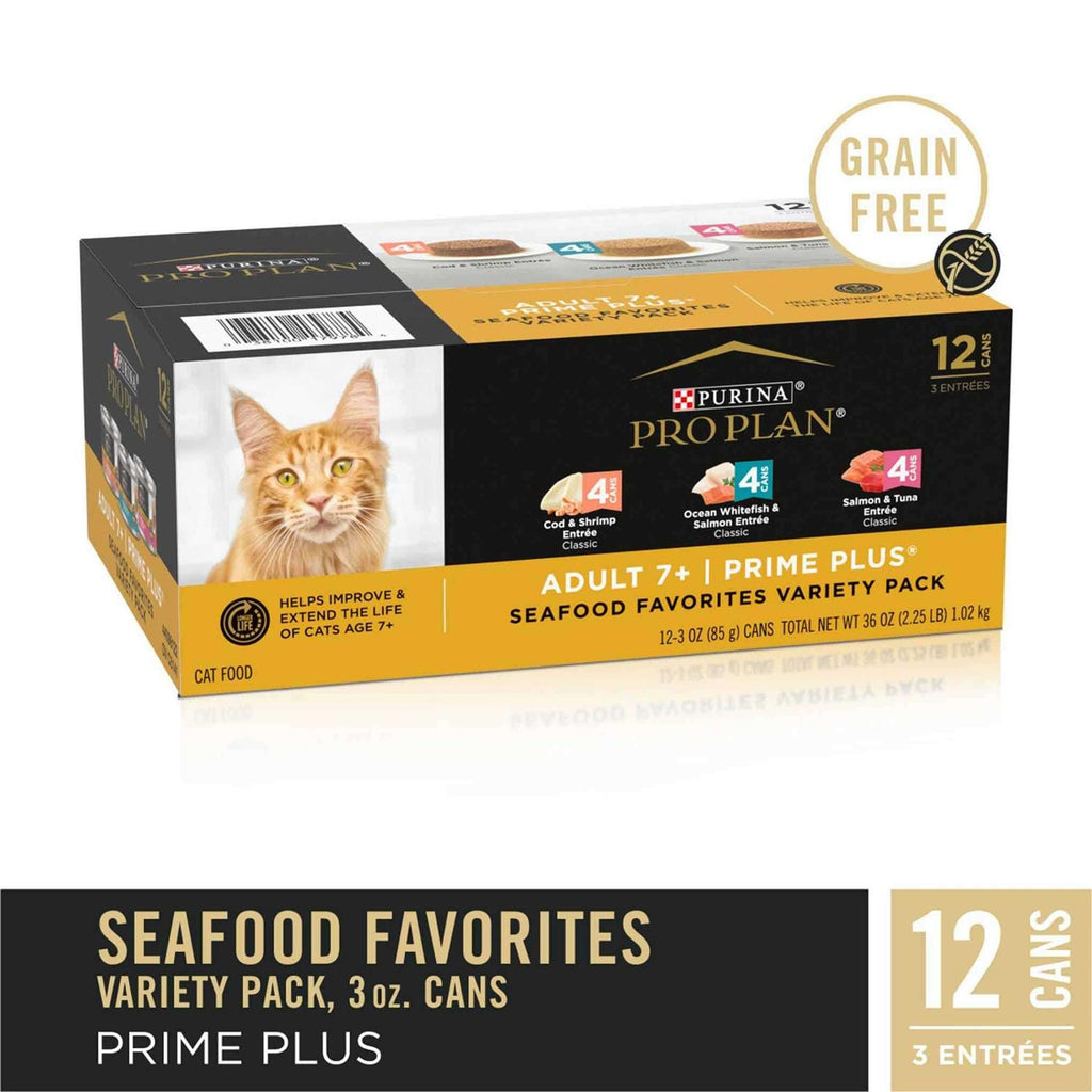 Senior Pate Seafood Wet Cat Food Variety Pack k7m