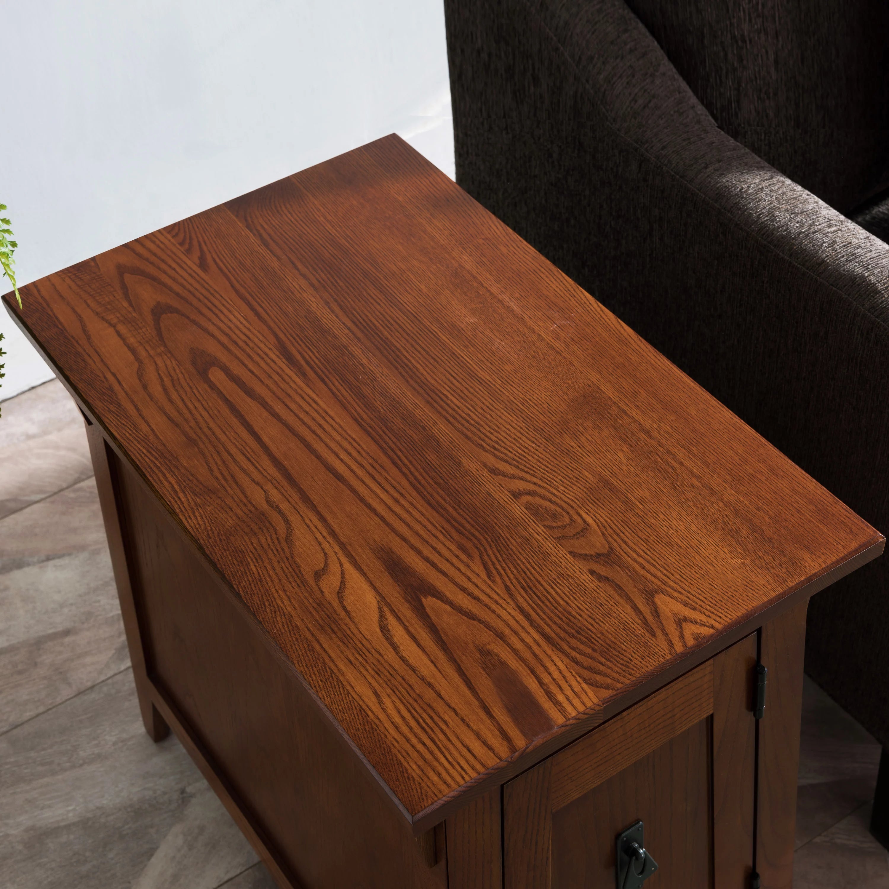 Solid Wood End Table with Storage Shelf for Living Room Bedroom Printer Stand k7m
