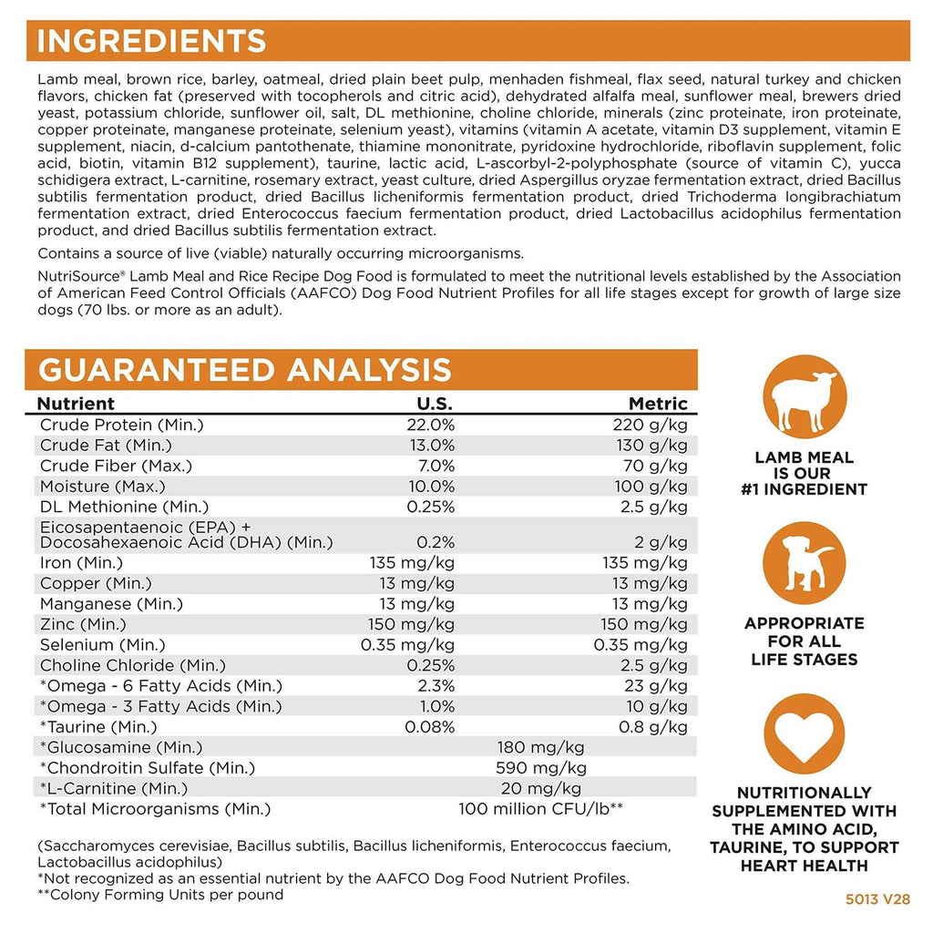 Lamb Rice Dry Dog Food k7m