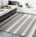 Mark&Day Outdoor Rugs, 5x7 Aerdt Global Indoor/Outdoor Medium Gray Area Rug, Non Shedding Grey Black White Carpet for Patio, Porch, Deck, Bedroom, Living Room or Kitchen (5'3" x 7'7")
