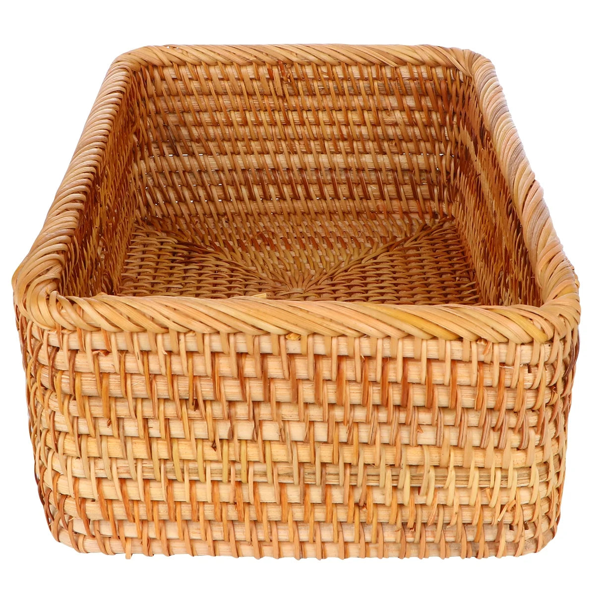 Wicker Basket with Lid Storage Boxes a7