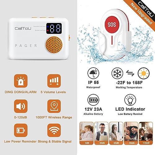 Wireless Caregiver Pager Call Button for Elderly Monitoring Vibration Alert System a7
